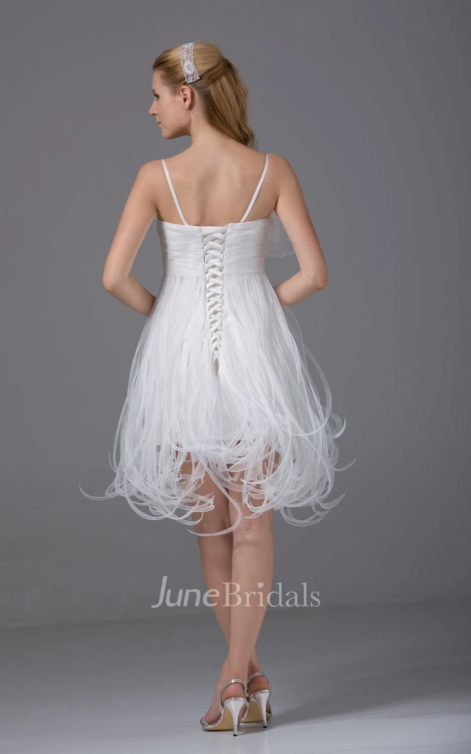 Lovely Spaghetti-Strap Knee-Length Dress With Thread Design