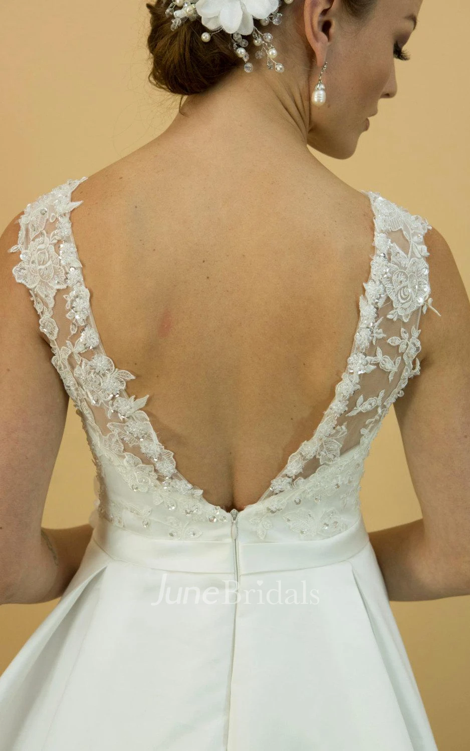 Charming Sex Bateau Neck Sleeveless Long A-Line Satin Dress With Beaded Bodice