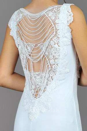 Floor-Length Chiffon Lace Wedding Dress