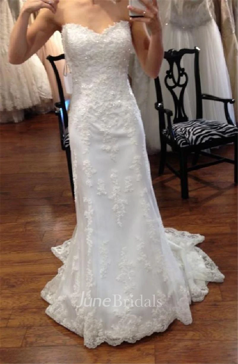 Applique Lace With Beading Mermaid Wedding Dress