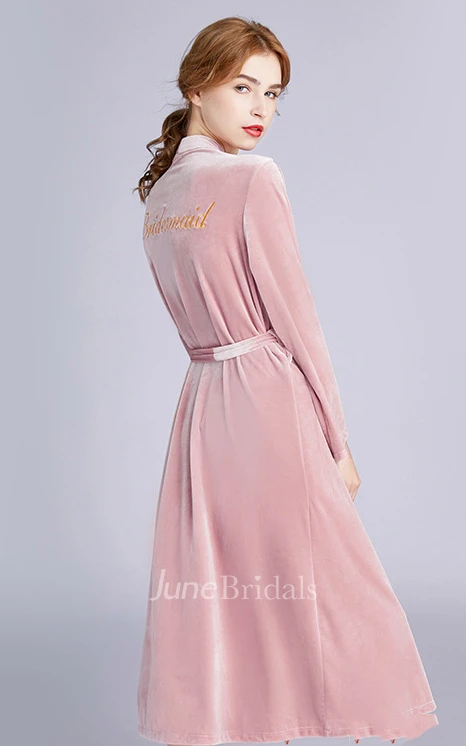 Bride Bridesmaid Embroidery Long Sleeved Robe