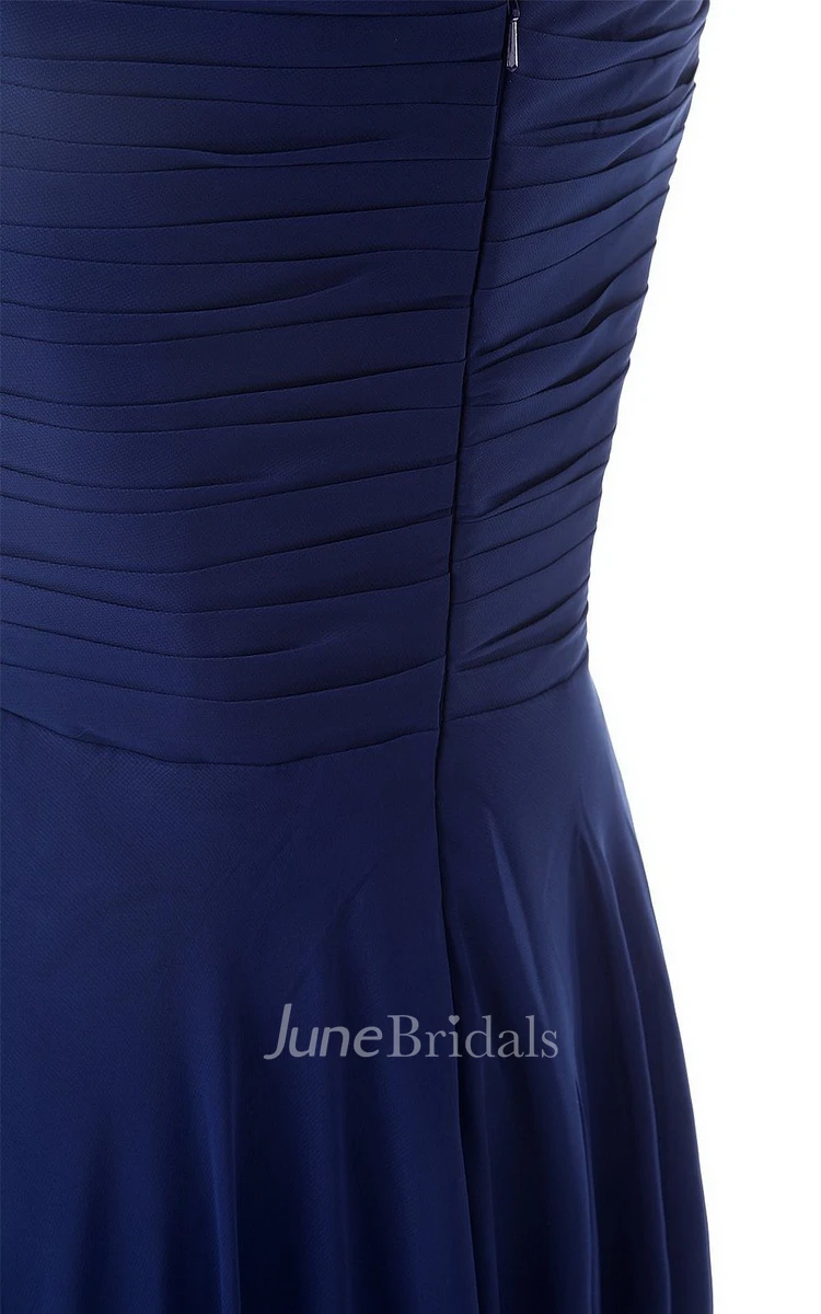 Strapless Sweetheart Criss-cross A-line Gown With Zipper Back