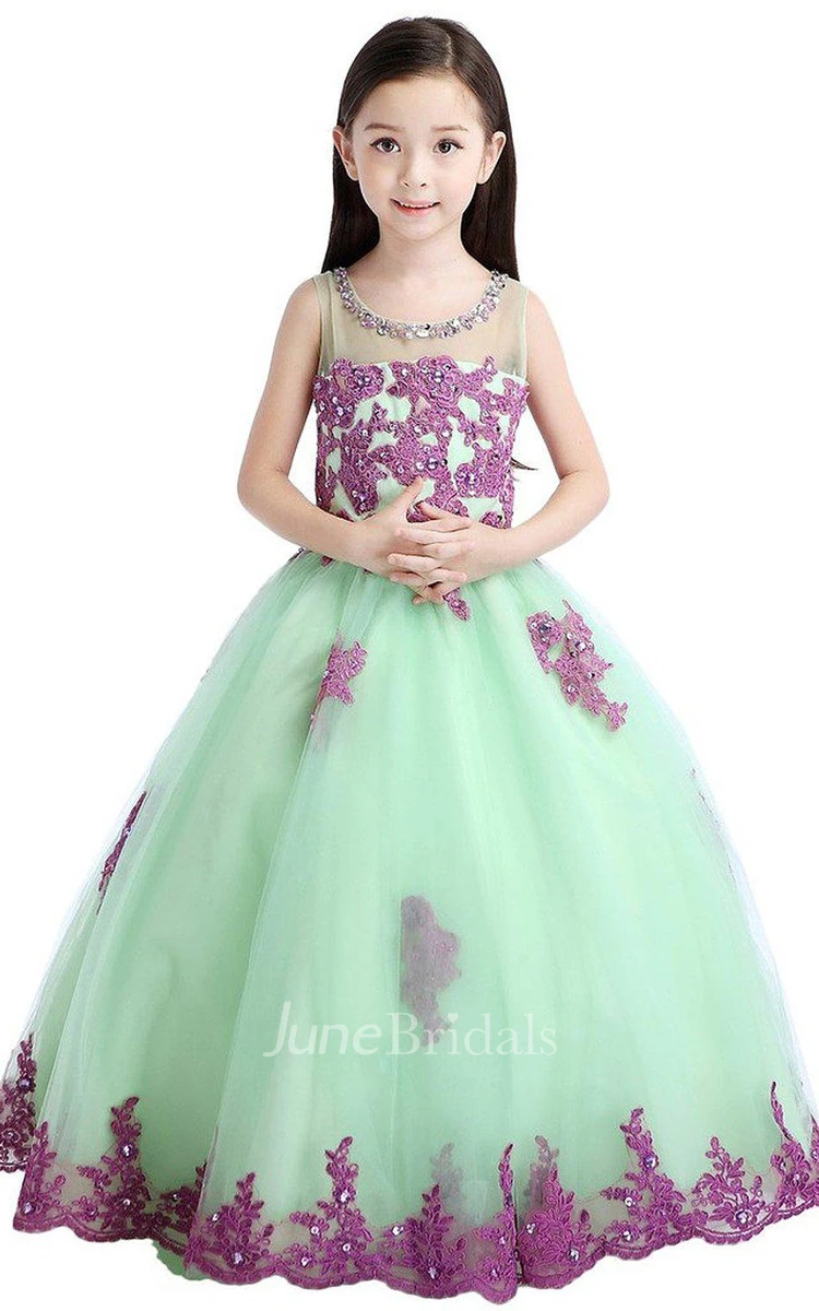 Sleeveless A-line Dress With Appliques and Sequins