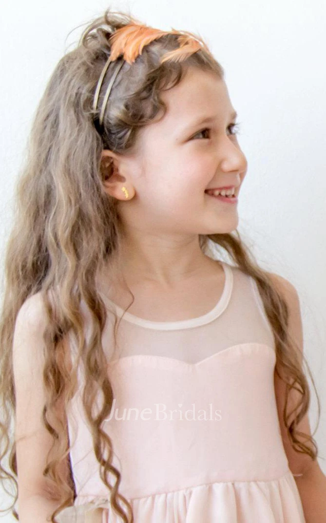 Strapped Tulle Dress With Scoop Neck and Pleats