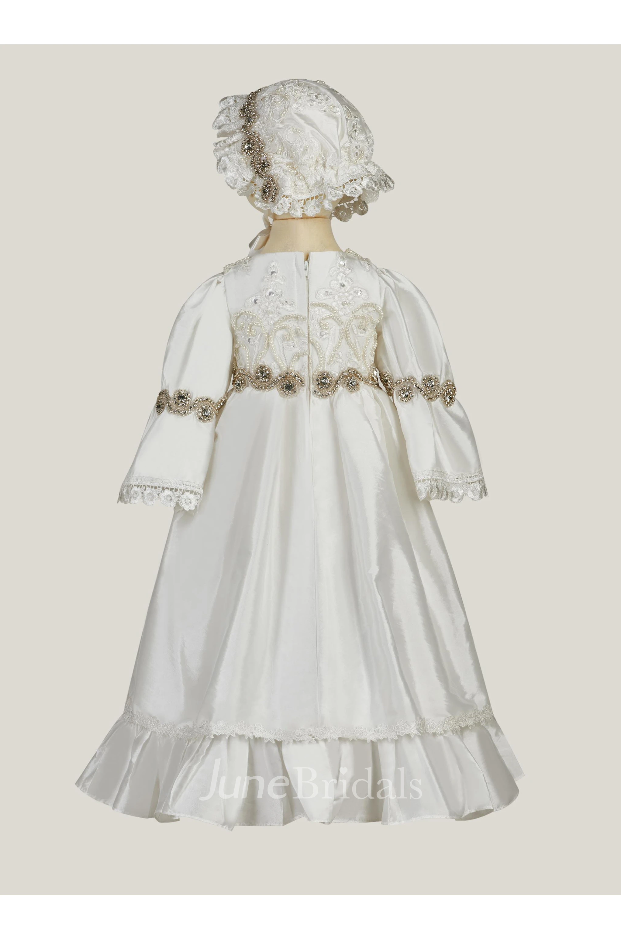 Vintage Christening Gown With Beadings And Pearls