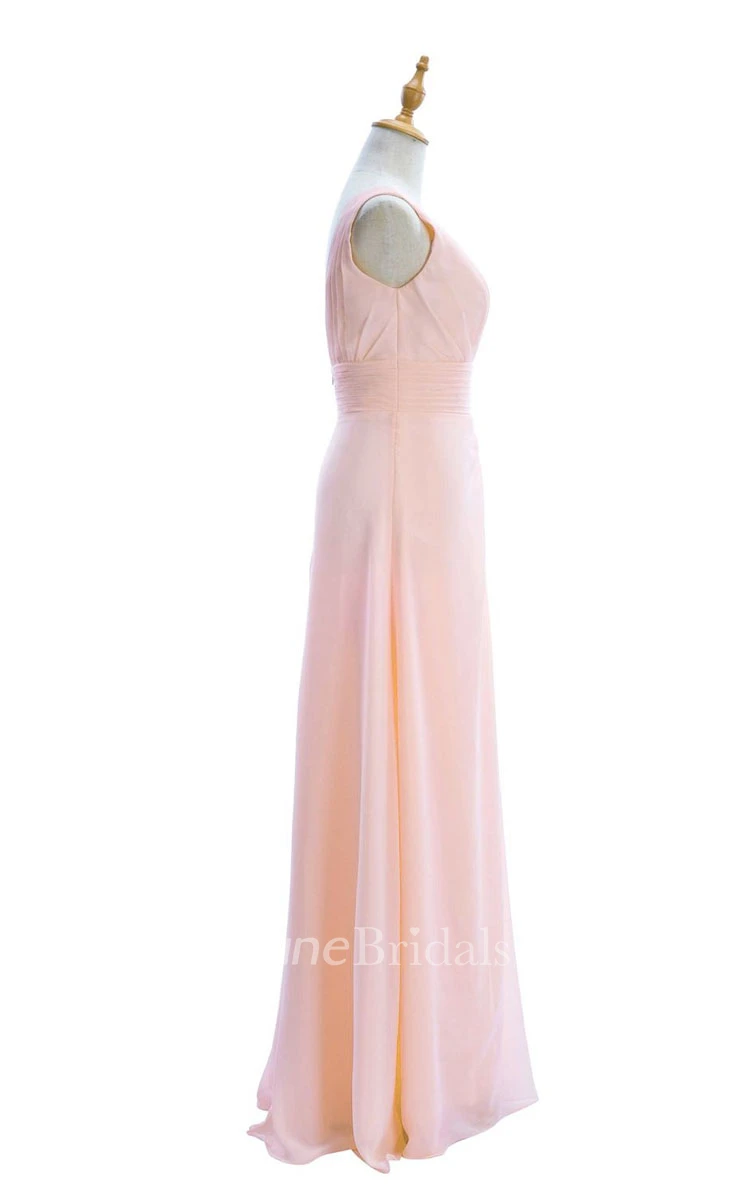 One-shoulder Sweetheart Long Empire Dress With Side Slit