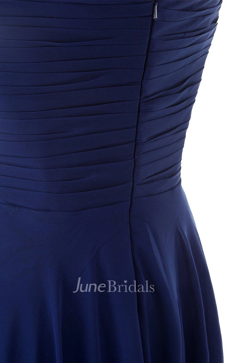 Sweetheart A-line Chiffon Dress With Criss-cross Ruching