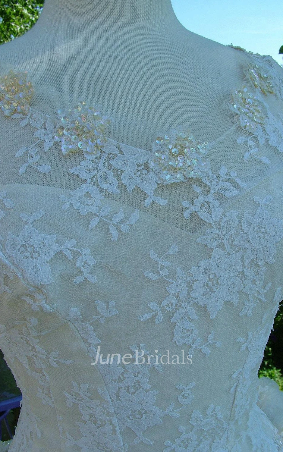 Tulle Lace Weddig Dress With Beading Sequins