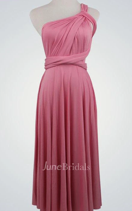 One-shouldered Sleeveless Gown With Ruched Bodice