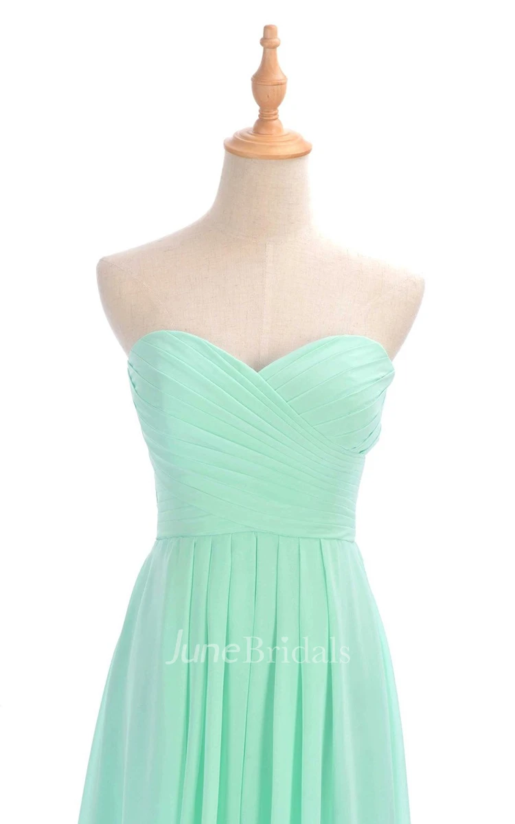 Sweetheart Criss-cross Chiffon A-line Dress With Lace-up Back