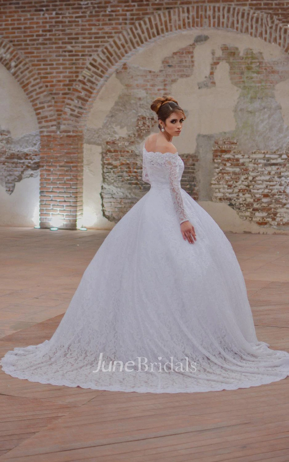 Long Sleeve Lace Satin Dress With Beading Embroideries