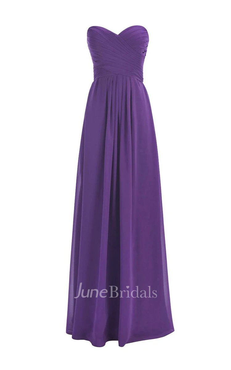 Strapless Ruched A-line Gown With Lace-up Back
