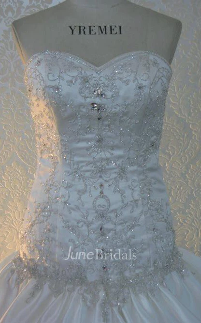 Mermaid Satin Pick Up Dress With Crystal Detailing