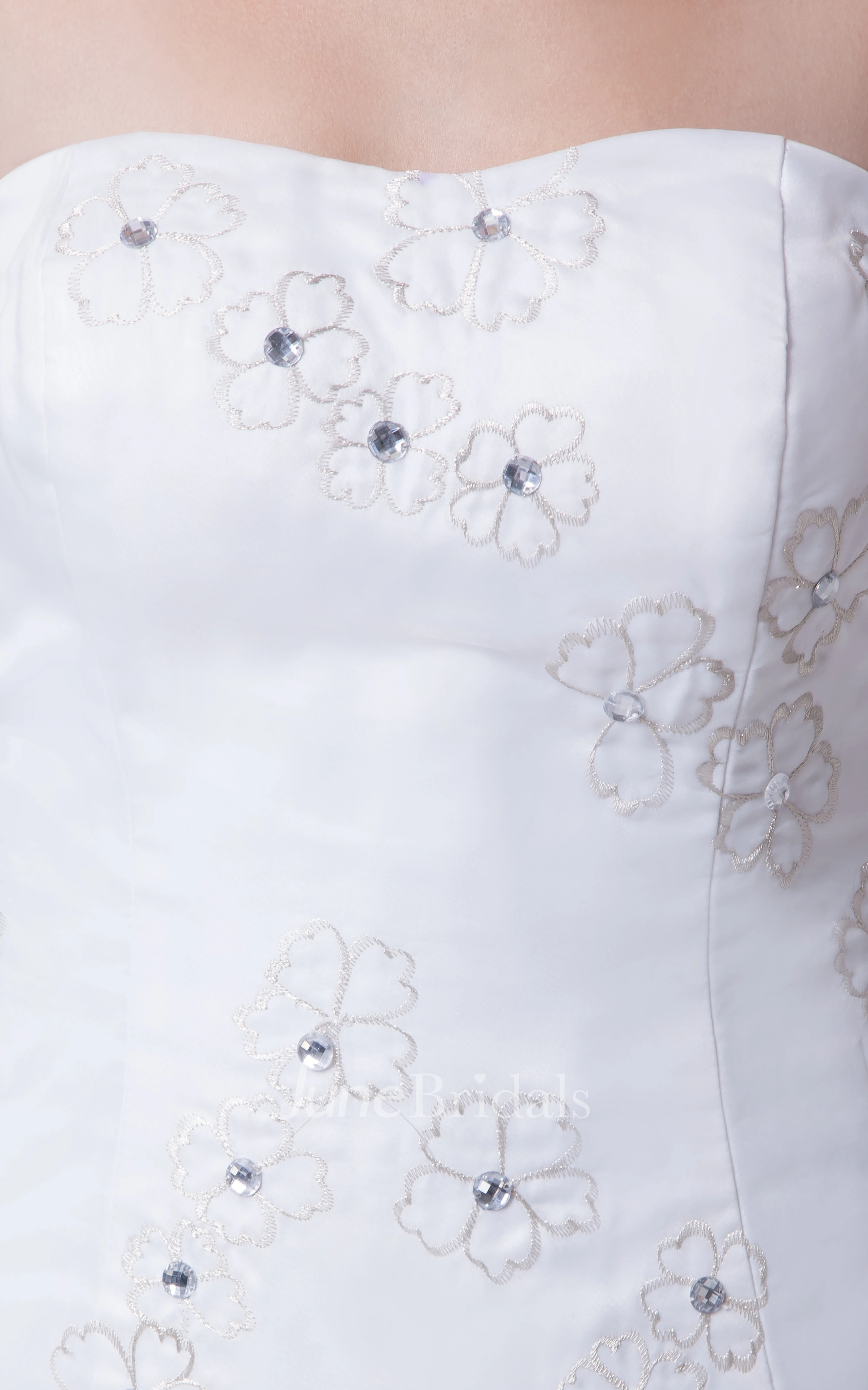 Strapless Mermaid Beaded Dress With Embroideries and Corset Back