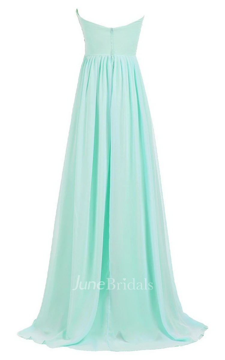 Sweetheart Empire Long Gown With Sequined Bodice