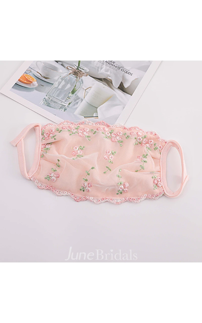Non-Medical Chiffon Embroidery Face Masks
