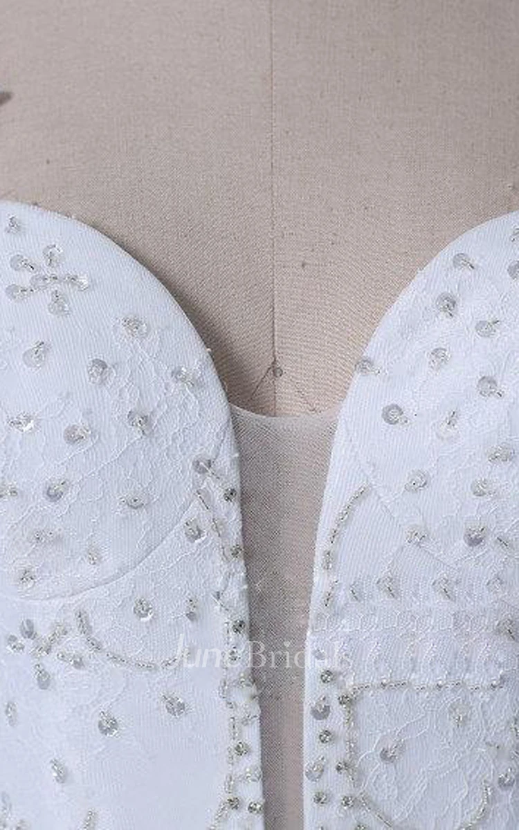 V-Neck Backless Cathedral Train Lace Weddig Dress