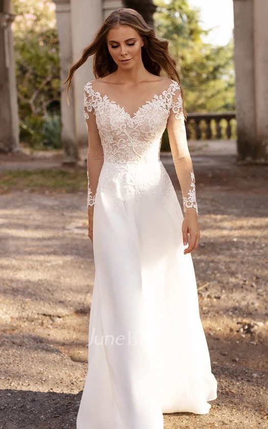 Floor length wedding shop dress no train