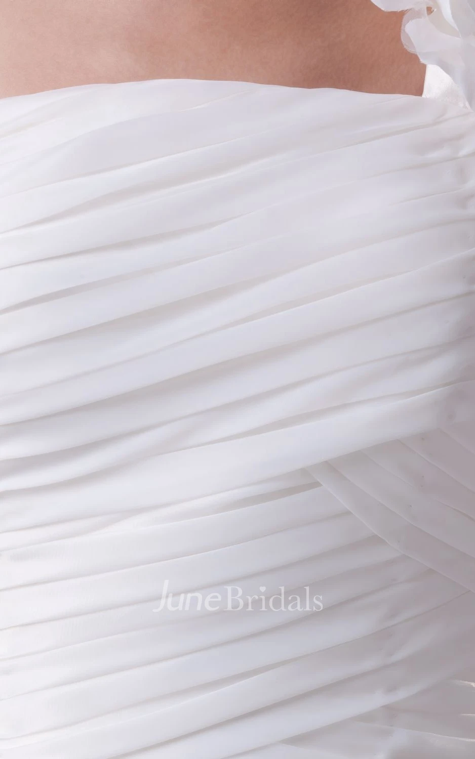 Ethereal Ruched A-Line Pick-Up Dress With Single Strap