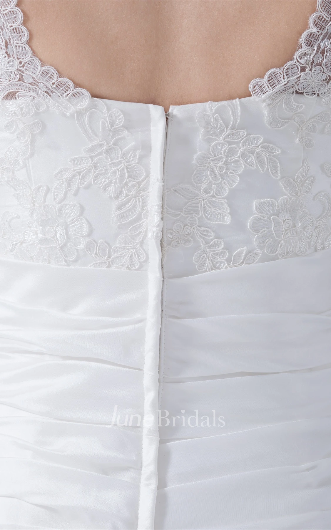 Caped-Sleeve Mermaid Ruched Dress with Appliques