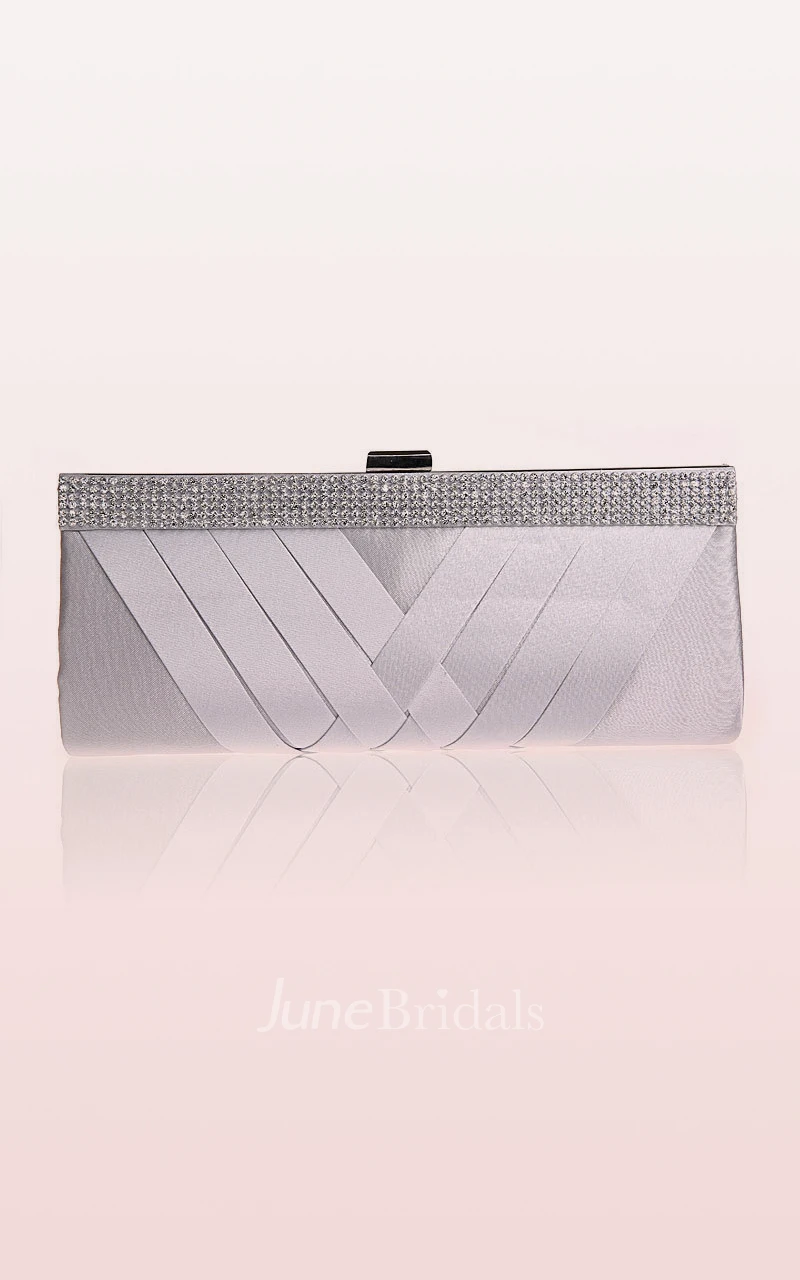 Rhinestone Woven Clutch