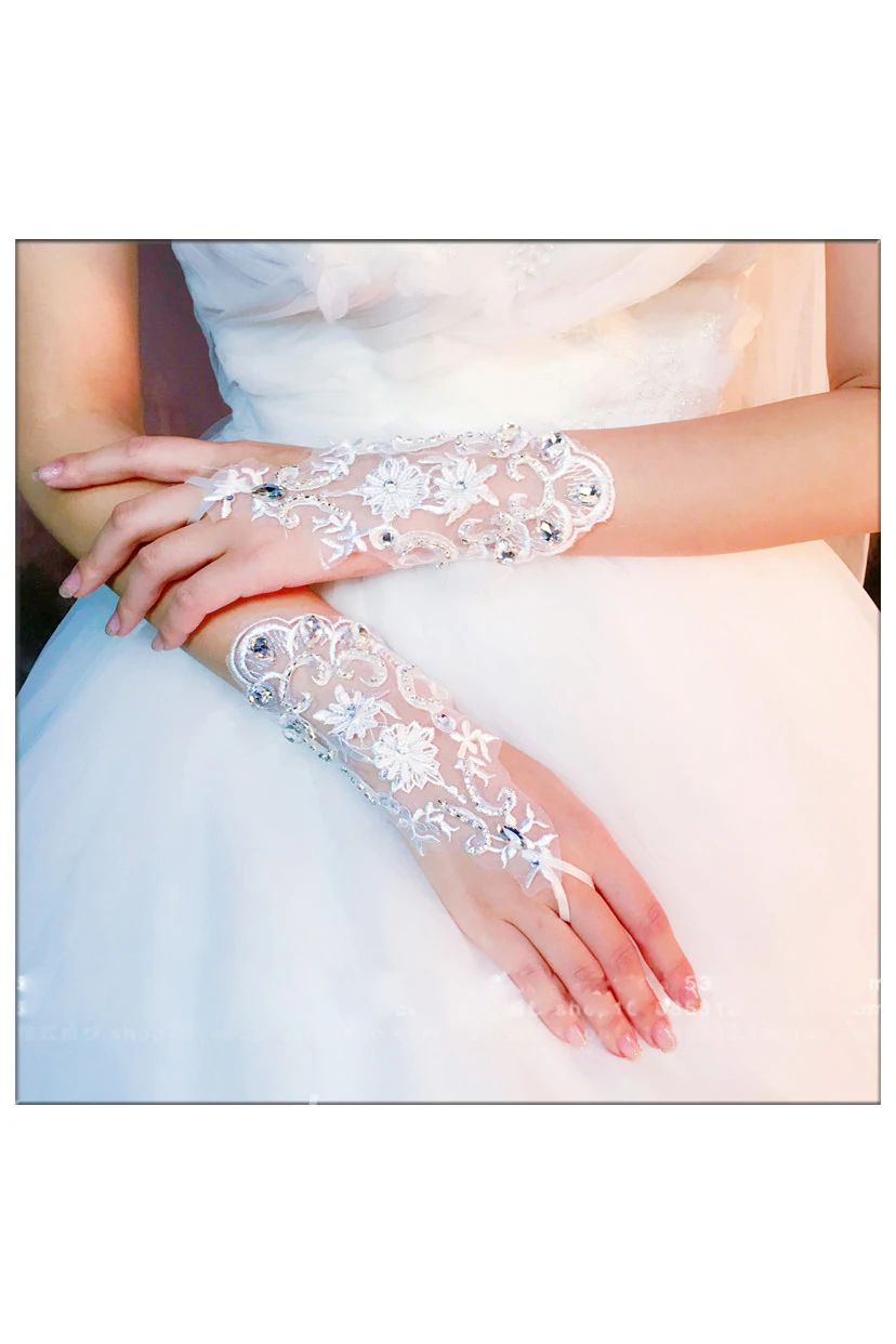 Diamond New Korean Temperament Short Lace Mitts