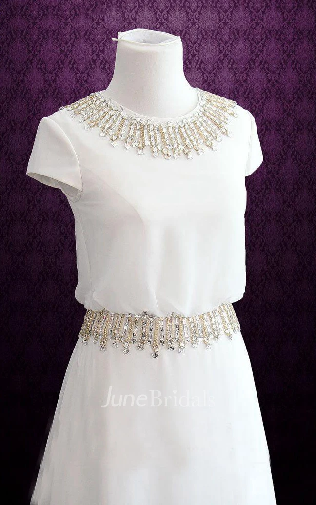 Simple Yet Elegant Chiffon Wedding With Cap Sleeves Leah Dress