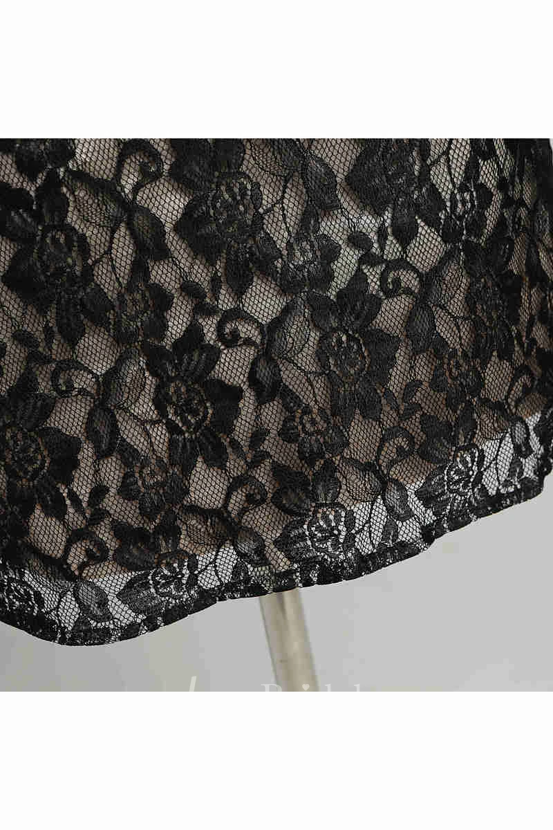 Sheath V-neck Lace Sexy Knee-length Long Sleeve Zipper Keyhole Dress with Lace