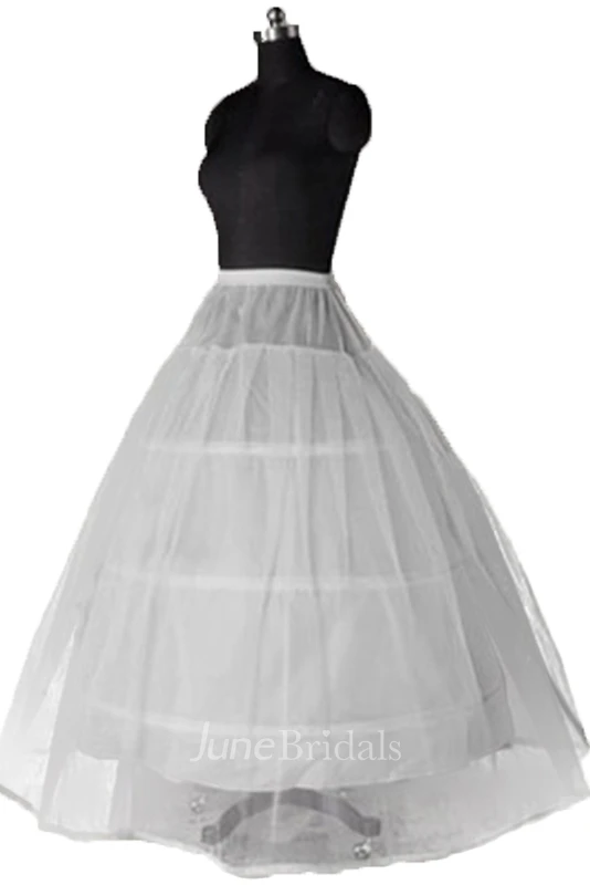 New Wedding Petticoats with 3 Steel Rims Plus Yarn Straps Waist Skirt Lined with Super Poncho Dress Skirt