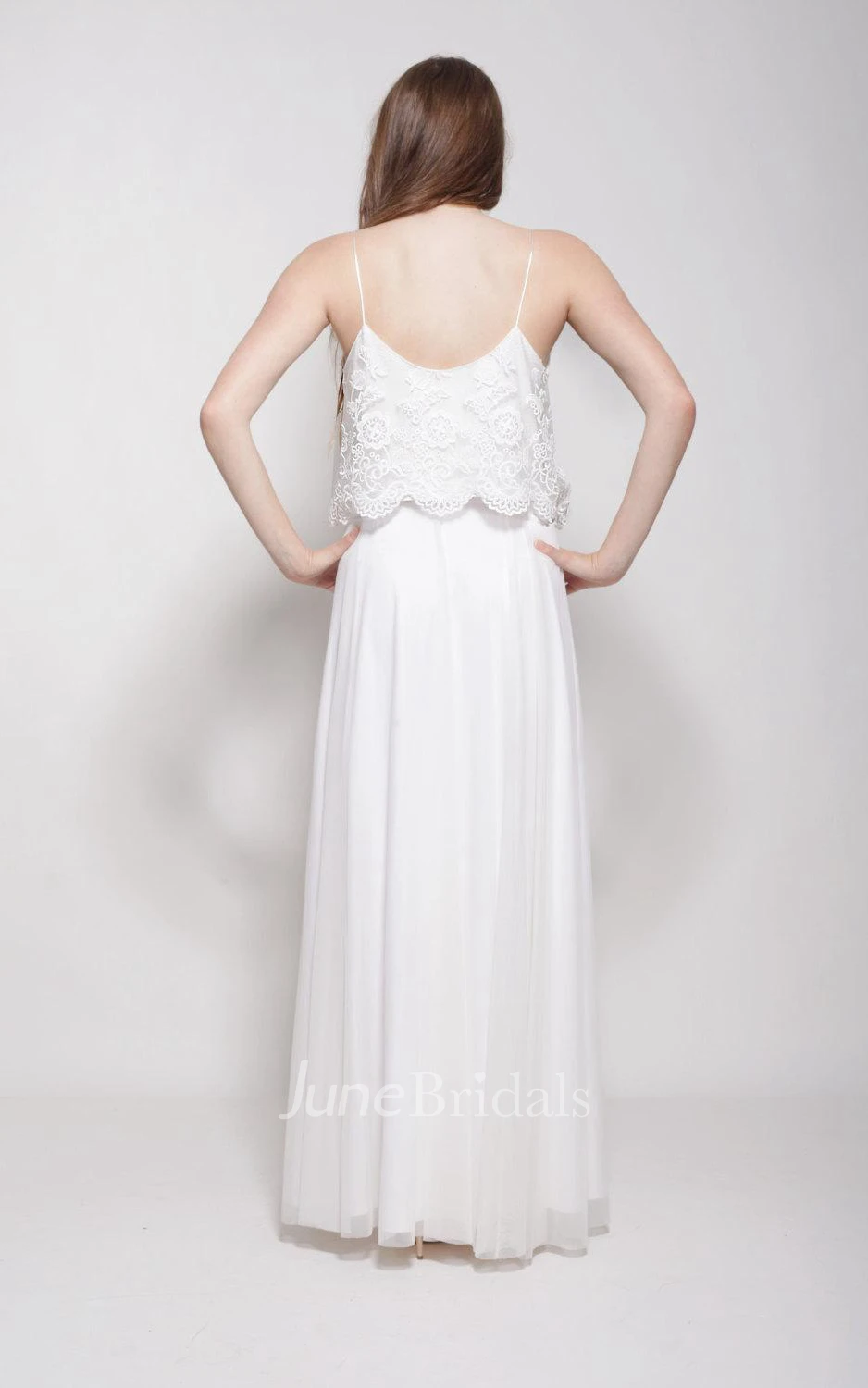 Two Part Wedding Lace Top Wedding Dress