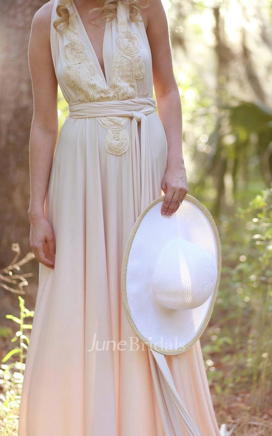 Convertible Wrap Gown With Couture Detailing And Train Dress