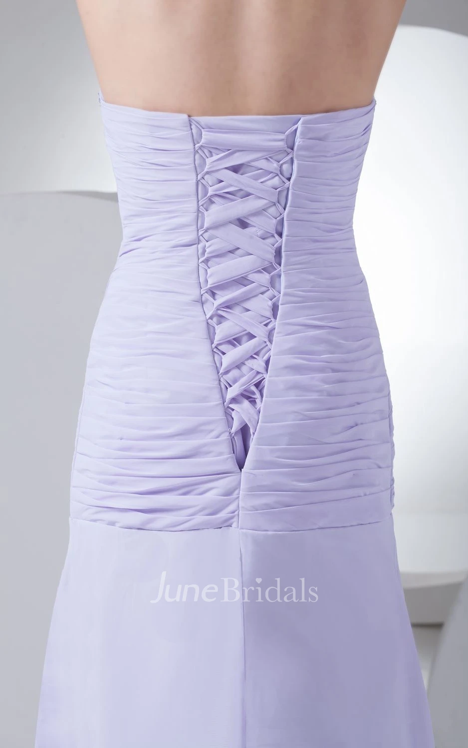 Sweetheart Floor-Length Chiffon Dress With Criss-Cross Ruching