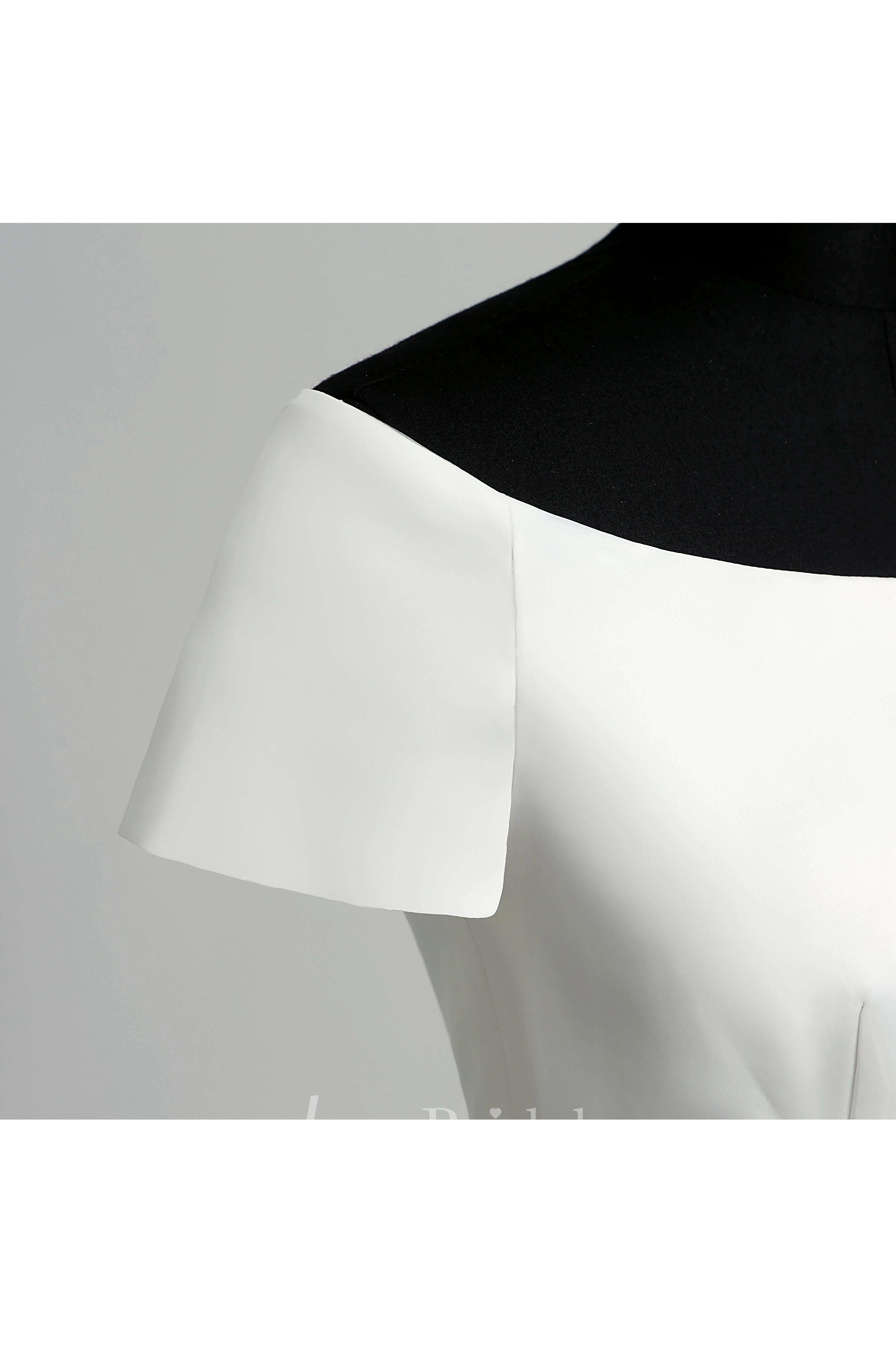 Graceful Off-the-shoulder A-line Beaded Satin Maternity Wedding Dress