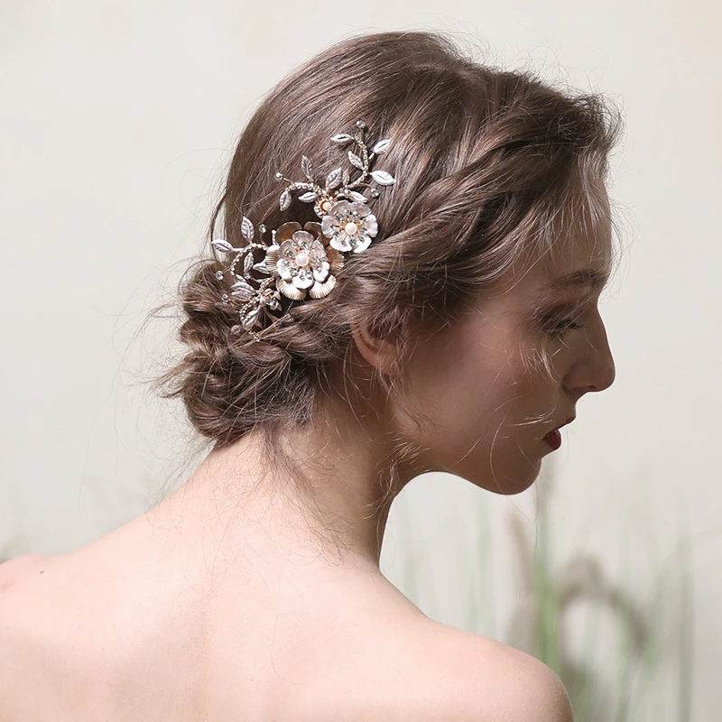 Handmade Floral Shining Bridal Hair Combs
