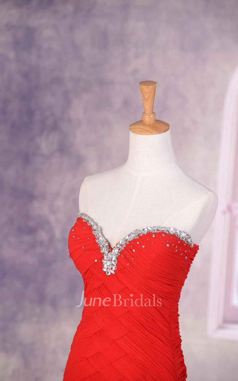 Sleeveless Mermaid Chiffon Dress With Beading And Criss Cross Ruching