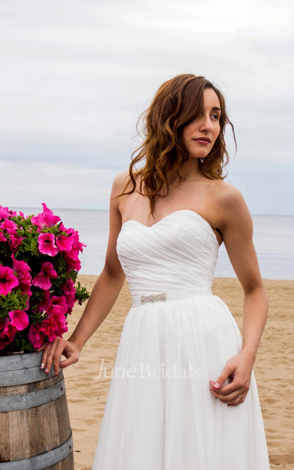 Rustic Chiffon Floor-Length Wedding Dress