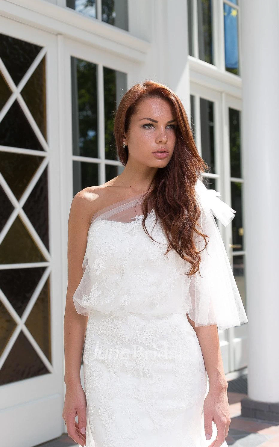 Sweetheart Mermaid Lace Wedding Dress With Tulle Cape