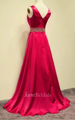 A-line Straps Long Taffeta Sequins Dress