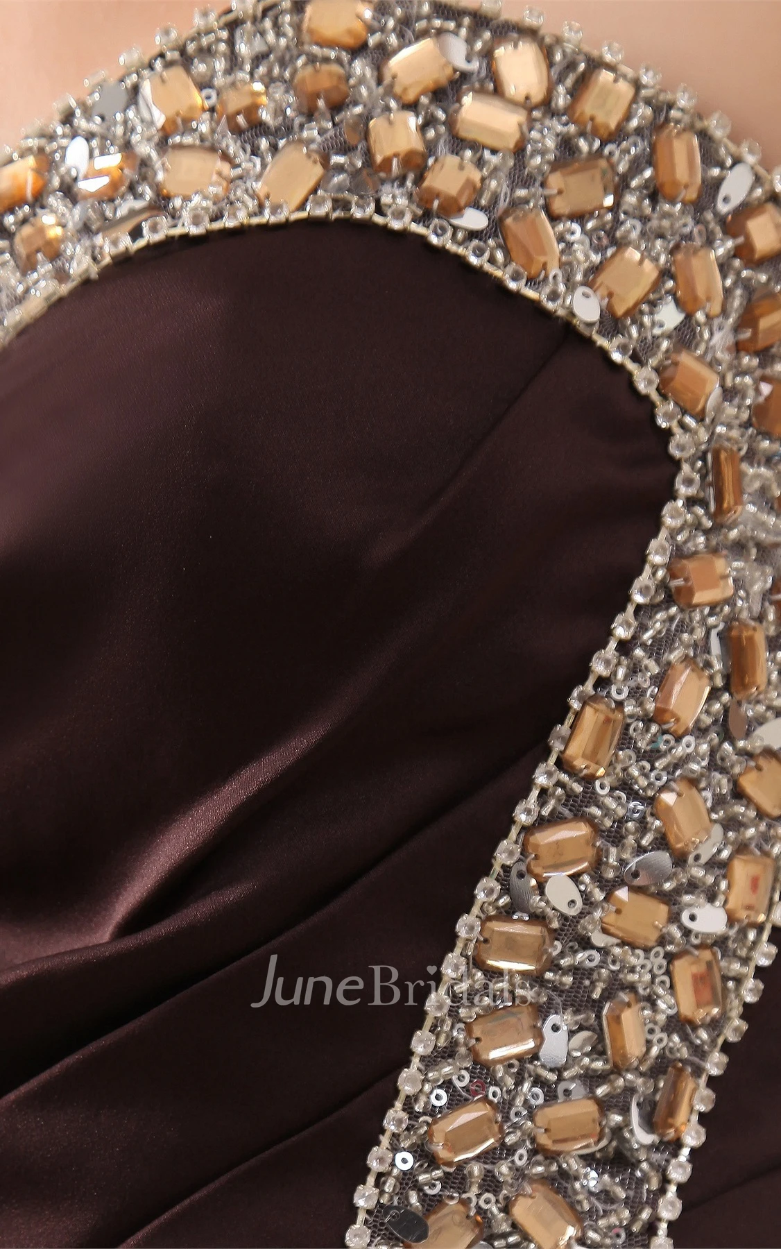 Sweetheart Ruched Pencil Dress with Rhinestone