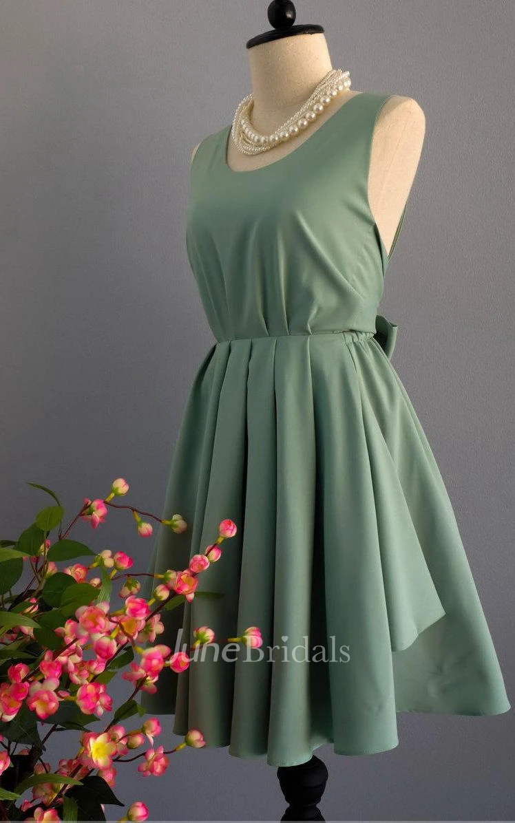 Backless Dress With Bow&Low-V Back