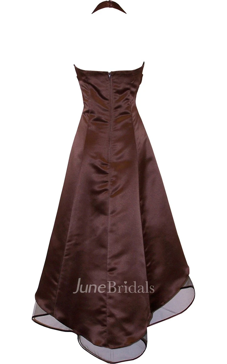 Ruched Bust Beading Dress With Tulle Skirt