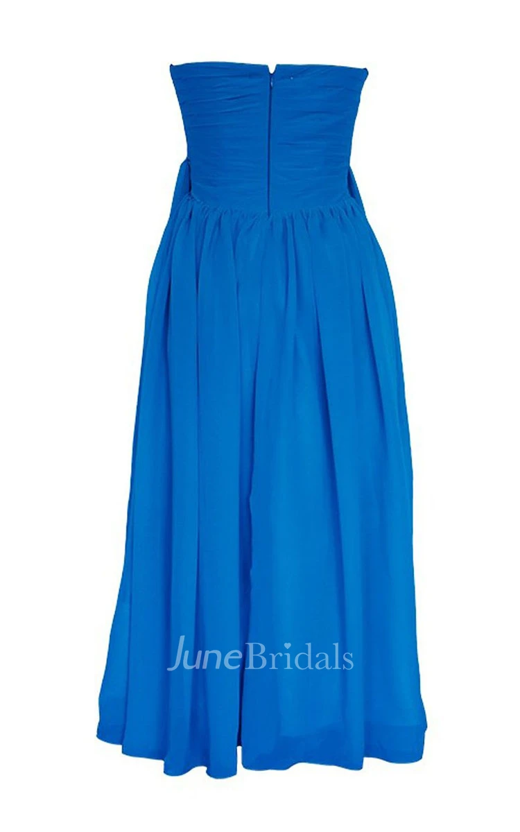 Sleeveless Sweetheart Back Zipper Draped Skirt