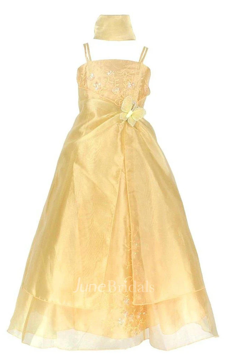 Sleeveless Long Sequined Dress With Spagetti Straps