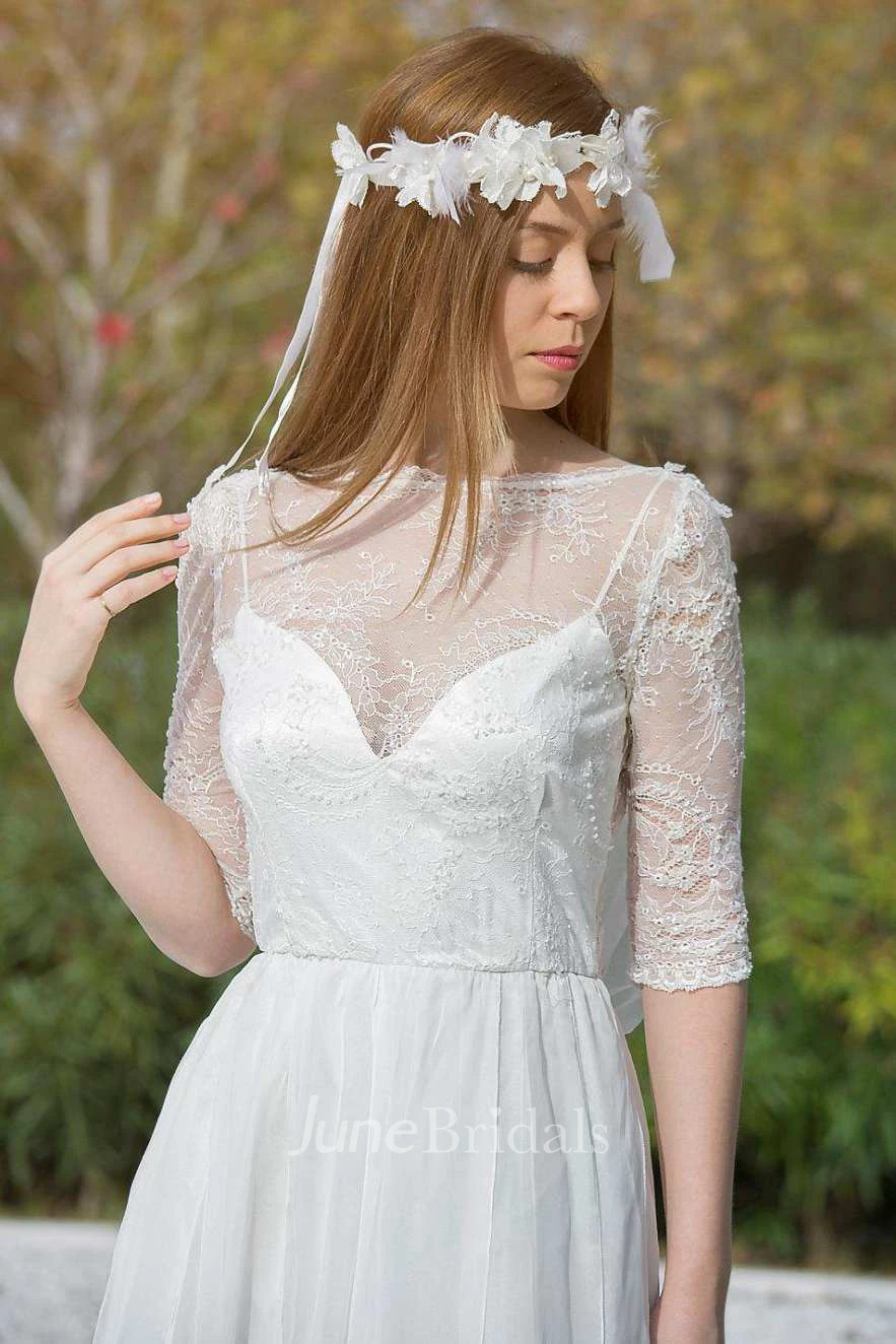 Chiffon Lace Embroidered Wedding Dress