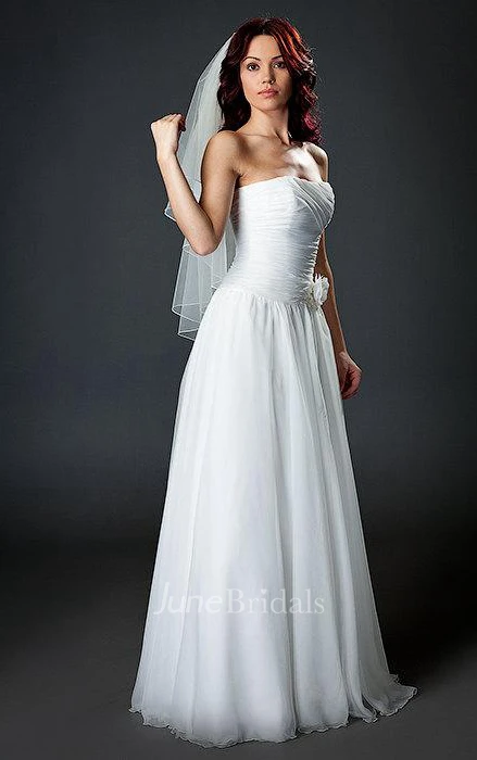 A-Line Mini Chiffon Lace Dress With Draping Flower Lace-Up Back