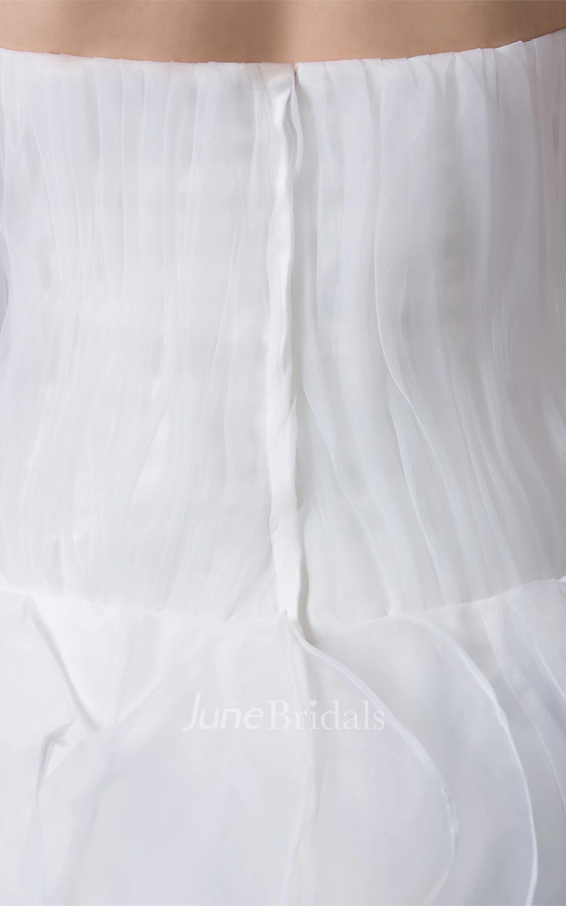 Caped-Sleeve Ruffled Ball Gown with Sequins and Flower