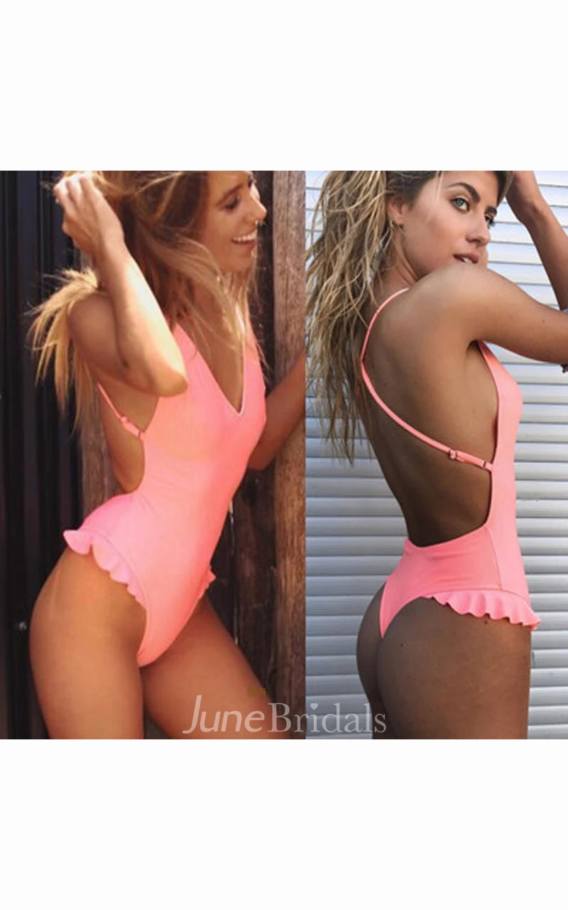 Plain Spaghetti Strap Swimsuit