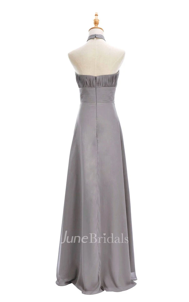 One-shoulder Sweetheart Long Empire Dress With Side Slit