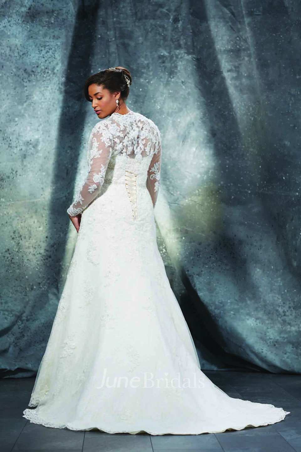 A-Line Long Sweetheart Sleeveless Lace Brush Train Corset Back Appliques Dress