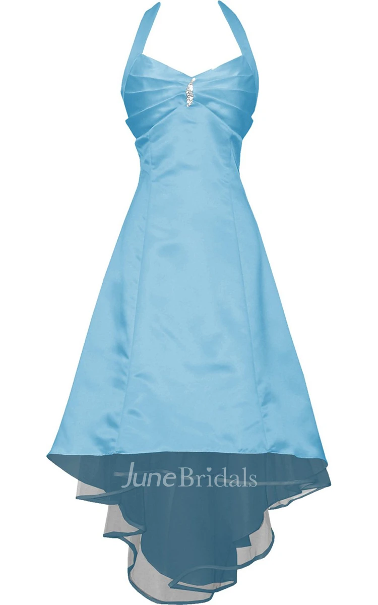 Ruched Bust Beading Dress With Tulle Skirt